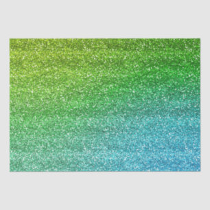 Sparkly Green & Blue Gradient Glitter Tissue Paper