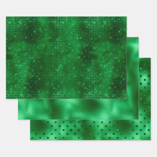 Sparkly Green Foil Wrapping Paper Sheet