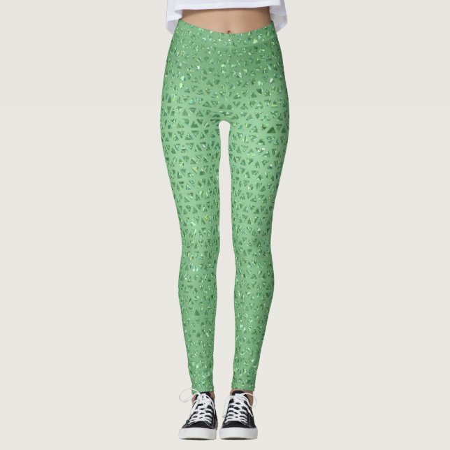Sparkly Green Leggings (Front)