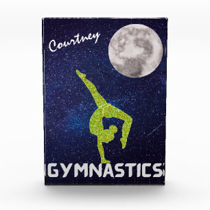 Sparkly Gymnast in Space by the Moon   Photo Block