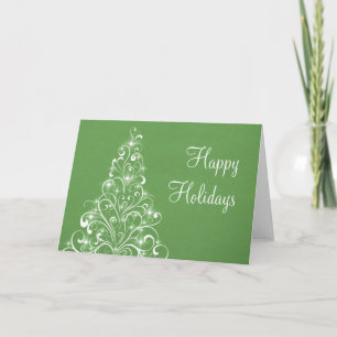 Sparkly Holiday Tree Greeting Card, Green Card
