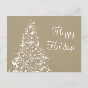 Sparkly Holiday Tree Postcard, Latte Postcard