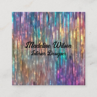 Sparkly Holographic Square Business Card