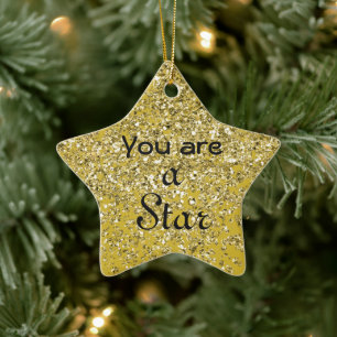 Sparkly Hope Star Ceramic Tree Decoration