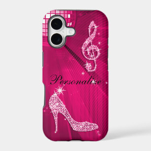 Sparkly Hot Pink Music Note & Stiletto Heel