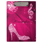 Sparkly Hot Pink Music Note & Stiletto Heel