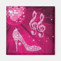 Sparkly Hot Pink Music Note & Stiletto Heel