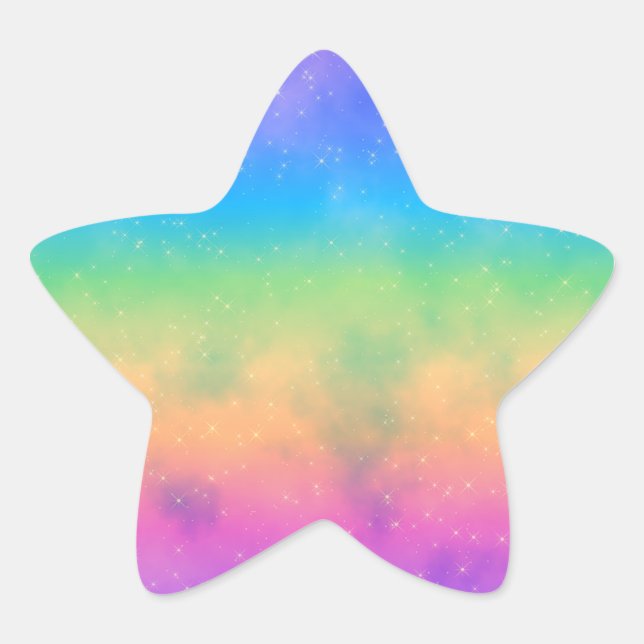 Sparkly Hot Rainbow Sky Sticker (Front)