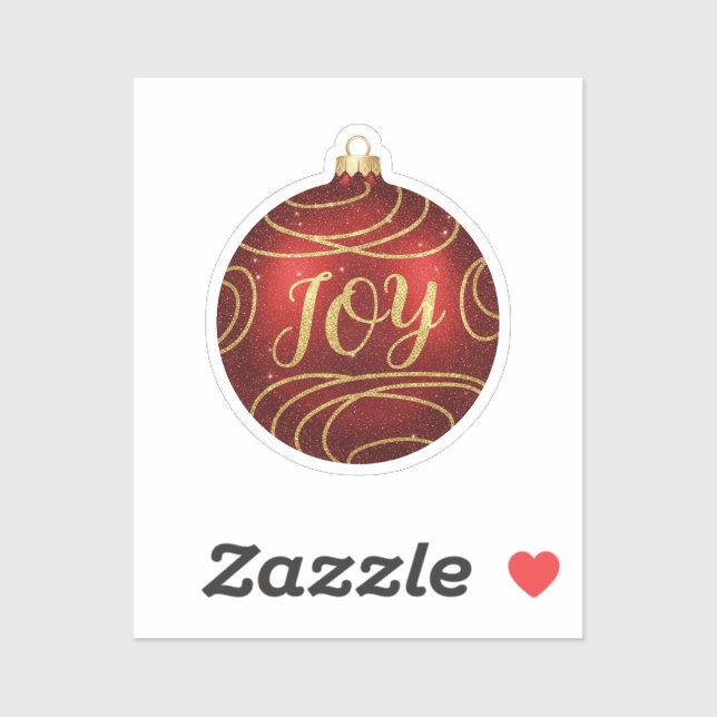 Sparkly JOY Christmas Ornament Holiday Message (Sheet)