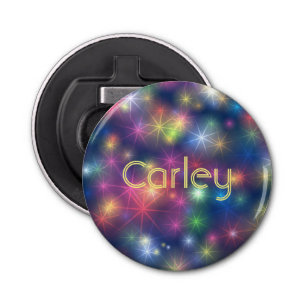 Sparkly Lights Colorful Cosmic Personalised Bottle Opener