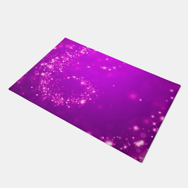 Sparkly lights swirl purple + your ideas doormat (Angled)