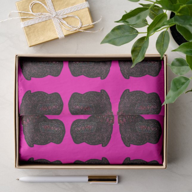 Sparkly magical black rabbit for luck tissue paper (Gift)