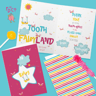 Sparkly Magical Funny Tooth Fairy Thank You Card