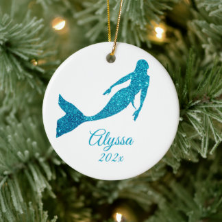 Sparkly Mermaid Ornament Personalized Gift