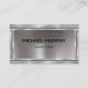 Sparkly Metal Aluminium Silver Brushed professiona Business Card