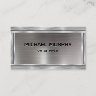 Sparkly Metal Aluminium Silver Brushed professiona Business Card