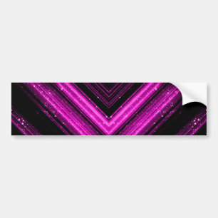 Sparkly metallic hot pink magenta black chevron bumper sticker