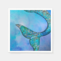 Sparkly Ocean Mermaid Fin Tail Birthday Party