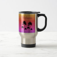 Sparkly Palm Trees Gradient Sunset Personalised
