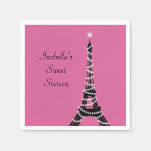 Sparkly Parisian Sweet Sixteen Napkin