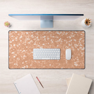 Sparkly peach faux sparkles colour of year 2024 desk mat