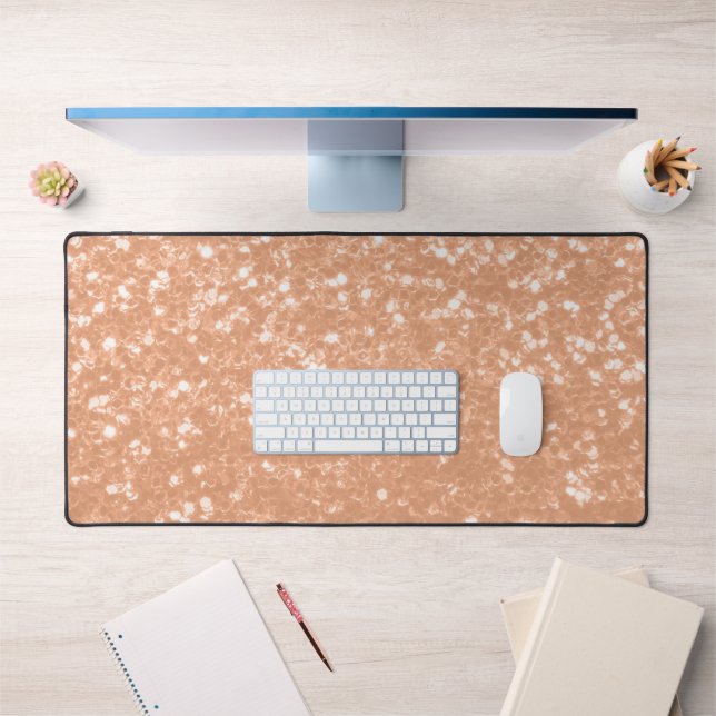 Sparkly peach faux sparkles colour of year 2024 desk mat (Office 1)