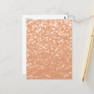 Sparkly peach faux sparkles colour of year 2024 postcard