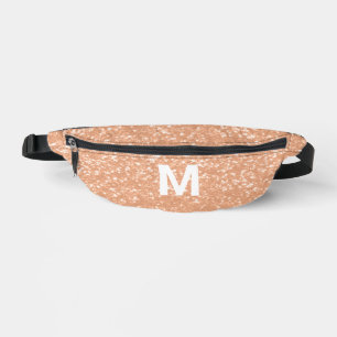 Sparkly peach faux sparkles Custom Monogram Bum Bags