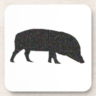 Sparkly Pig Cork Coaster
