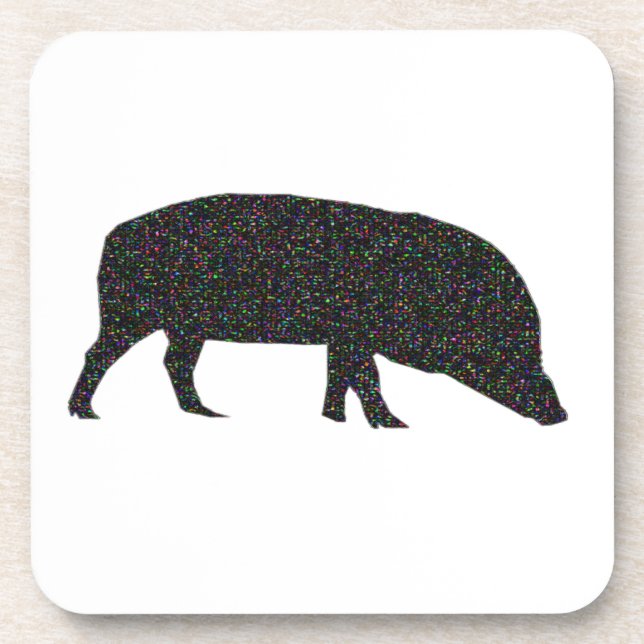 Sparkly Pig Cork Coaster (Front)