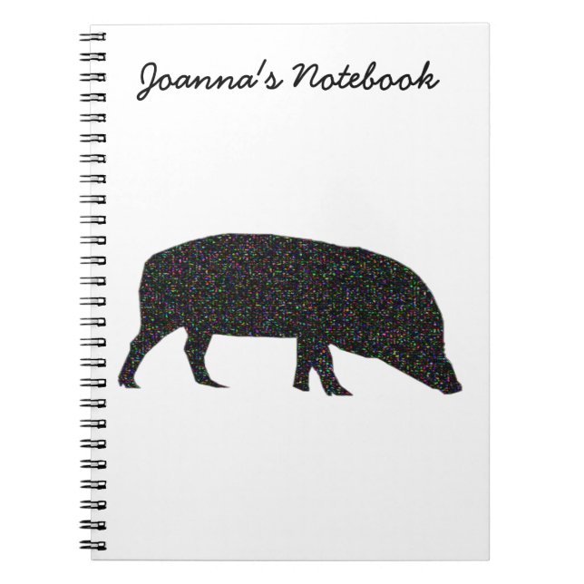 Sparkly Pig Customisable Notebook (Front)