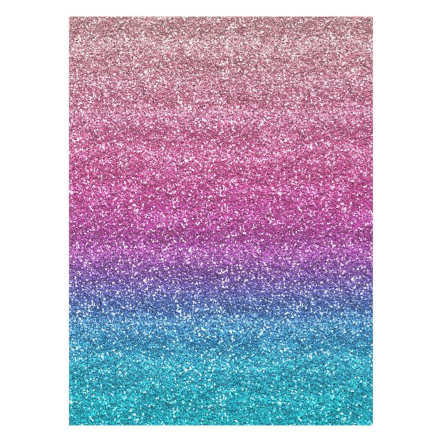 Sparkly Pink and Blue Gradient Glitter Tablecloth (Front)