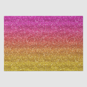 Sparkly Pink and Yellow Gradient Glitter Tissue Paper