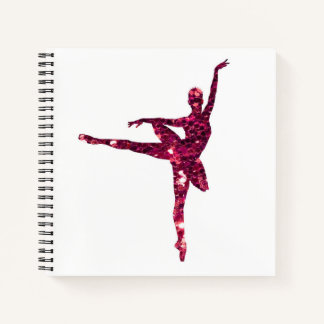 Sparkly Pink Ballerina double-sided Notebook