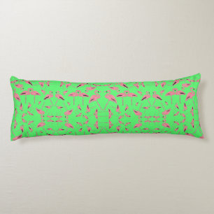 Sparkly pink flamingo glitter heart body cushion