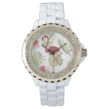 Sparkly Pink Flamingo Summertime Women's Watch