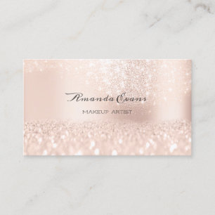 Sparkly Pink Glitter Makeup Artist Beauty Blogger Appointment Card