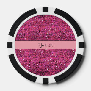 Sparkly Pink Glitter Poker Chips