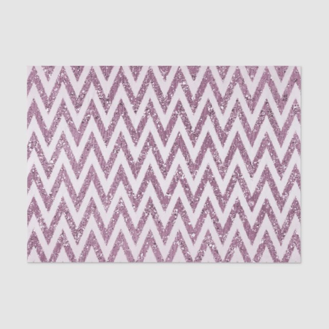Sparkly Pink Glittery Chevron Tissue Paper (Front)