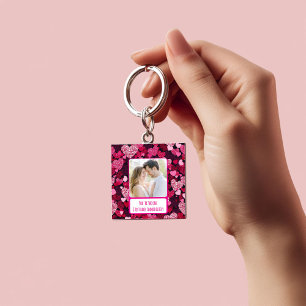 Sparkly Pink Hearts I Text Back Immediately Key Ring