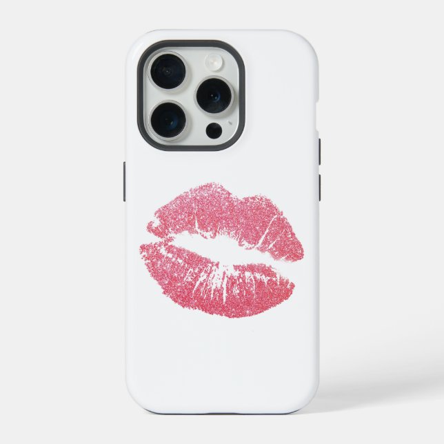 Sparkly Pink Lips iPhone Case (Back)