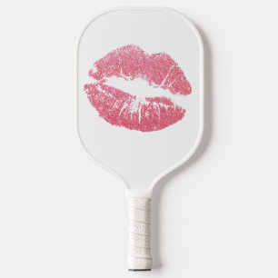 Sparkly Pink Lips Pickleball Paddle