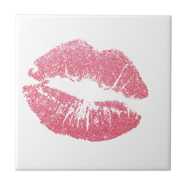 Sparkly Pink Lips Tile (Front)