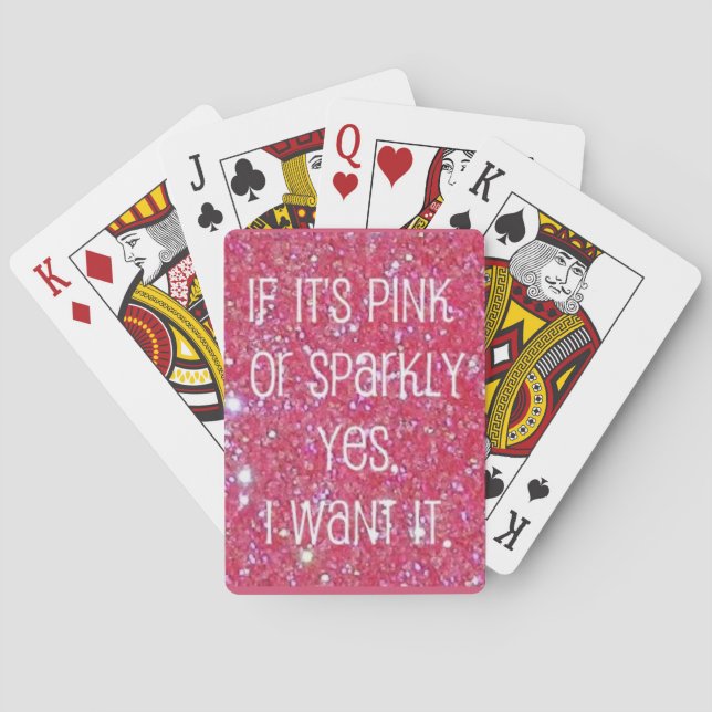 Sparkly Pink Playing Cards (Back)