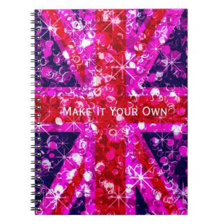 Sparkly pink UK flag Notebook
