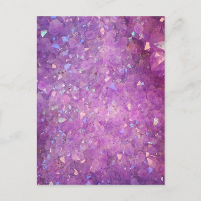 Sparkly Pinky Purple Aura Crystals Postcard (Front)