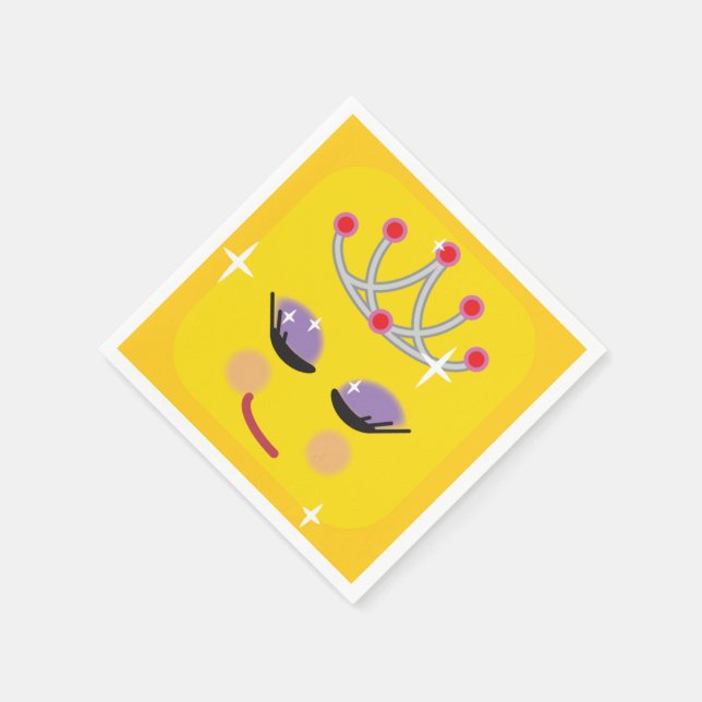 Sparkly Princess Emoticon Napkin (Corner)