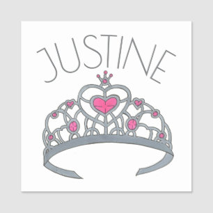 Sparkly Princess Tiara Crown Fairy Tale Dress Up Name Tag