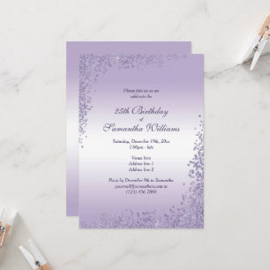 Sparkly Purple Glitter Decoration Birthday Invitation