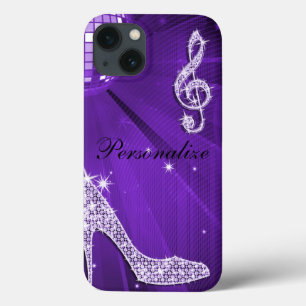 Sparkly Purple/ Lilac Music Note & Stiletto Heel iPhone 13 Case